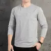 Camiseta de Manga Larga para Hombre de Primavera y Otoño Pulóver Juvenil Holgada Camisa Base Talla Grande Ropa de Hombre Estudiante Adolescente Ropa de Otoño Superior