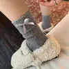 Calcetines largos estilo ballet para mujer, estilo japonés vintage con lazo, modelo de primavera y otoño, absorbentes de sudor y transpirables, calcetines apilados sin costuras