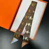 Bufanda de corbata estampada delgada de nuevo estilo para mujer, bufanda larga estrecha de seda estilo coreano para combinar con camisas, accesorio envolvente de moda