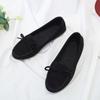 Zapatos Tipo Gorro con Punta Redonda Estilo Europeo y Americano con Lazo de Tela Planos de Suela Suave Zapatos Bajos para Mujeres Embarazadas Talla Grande Zapatos de Mujer con Suela Plana