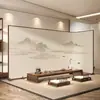 Divisória de Tela Pintura de Paisagem para Sala de Estar, Escritório de Hotel, Quarto, Hall, Tela Dobrável para Entrada, Móvel, Luxo Leve