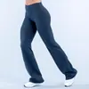 Soporta procesamiento y personalización OEM/ODM, pantalones acampanados sin costuras para mujer, tiro alto, control de abdomen, fitness, ciclismo, deportes, yoga, pantalones largos