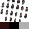 Arte de Unhas com Senso Avançado Outono e Inverno Unha Postiça Círculo Prateado Peças de Unha Usáveis Amêndoa Curta Europeu e Americano Mais Vendido Unha Usável