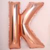 Globo de película de aluminio con letras de oro rosa de 40 pulgadas, globo de letras de oro rosa, decoración para fiestas, globo grande de papel de aluminio