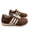 Versão em couro macio ~ 5CM de altura interna invisível, tênis de treino alemães de couro genuíno, tênis retrô, novos tênis casuais estilo Forrest Gump 2025
