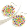 Pendientes de Cuentas de Arroz Hechos a Mano de Comercio Exterior Europeo y Americano Pendientes Estilo Simia Pendientes de Cuentas de Colores Moda para Mujer Pendientes Estilo Playa
