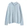 2025 Novo Cardigã de Cashmere Feminino Outono e Inverno Tricô com Capuz Torcido Espessado Estilo Preguiçoso Tricô Macio Ceroso Amigo da Pele