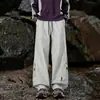Calças casuais esportivas funcionais de corte slim para outono para homens e mulheres, calças retas estilo high street americano cleanfit
