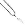Collar Popular Transfronterizo de Acero de Titanio, Moderno y Personalizado Colgante de Collar de Rayo Incrustado con Diamantes de Colores, Joyería de Acero Inoxidable al por Mayor