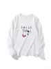 Novedad de Primavera y Otoño Estilo Divertido Simple Dibujos Animados Cachorro Camisetas de Manga Larga para Mujer Ropa Exterior Informal Suelta y Versátil