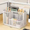 Porta-Canetas para Mesa de Escritório, Adequado para Estilo Simples, Multifuncional, Caixa Organizadora Porta-Canetas de Papelaria com Grade Simples para Estudantes
