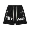 Serie de Verano Hs-F Niebla Calle Principal Lavado y Desgastado Industria Pesada Estampado de Cabeza Humana Camiseta Casual de Manga Corta Pantalones Cortos de Pareja