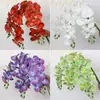 Orquídea Phalaenopsis Impresa en 3D con 9 Flores, Flor Artificial de Goma Suave, Material para Arreglos Florales, Decoración de Bodas, Fondo Floral, Flor Artificial