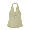 Estilo Europeo y Americano Transfronterizo Z Nueva Moda Elegante Ropa para Mujer al por Mayor Top sin Mangas Espalda Descubierta Cuello Halter 2485271