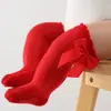 Meias de Bebê Estilo Espanhol Outono Menina Laço Princesa Meia-Calça Malha Respirável Meias de Algodão