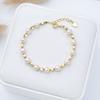 Pulsera de perlas de agua dulce naturales para mujer, diseño de nicho, color chapado en oro de 18k de alta gama, joyería al por mayor estilo coreano ins