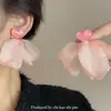 Pendientes de Malla con Borlas 'Brisa de Primavera Super Hada' Estilo Francés Retro Amor Pendientes de Temperamento Suave de Gama Alta Nicho para Mujer
