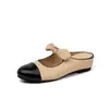 En Stock Zapatos Mary Jane Cerrados Estilo Chanel para Mujer con Lazo, Zapatos de Ballet de Piel Suave, Mules de Orejas de Conejo