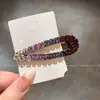 Grampo de Cabelo Quebra-clip Colorido Dopamina com Strass Feminino de Alta Qualidade Luxo Leve Para Franja Orelha Novo Versátil Grampo para Cabelo
