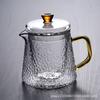Tetera de Vidrio Espeso para Té de Flores, Tetera para Preparar Té Kung Fu, Tetera de Oficina con Patrón Martillado, Tetera con Recipiente Interior de Vidrio, Tetera para Hervir Agua