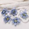 Cabeza de flor de lirio de agua de simulación, horquilla hecha a mano, material de flor falsa, decoración de pared de flores para coche de boda, regalo, caja de flores, accesorios