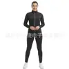 Conjunto de Ropa Moldeadora con Forma de Patchwork Estilo Deportivo Europeo y Americano Transfronterizo, Traje de Sudoración, Traje de Sauna, Traje de Entrenamiento de Manga Larga, Moldeador Corporal