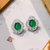Nuevos Pendientes Minimalistas de Calcedonia Verde Natural Estilo Chino, Pendientes Versátiles Exquisitos y de Alta Gama, Joyería de Moda para Mujer