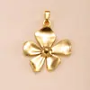 Colgante Individual Transfronterizo Nuevo Acero de Titanio Joyería DIY para Mujeres, Accesorios de Collar de Acero Inoxidable de Hoja y Flor Prensadas en Aceite de Gama Alta