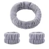 Pulseira de lavagem facial de pelúcia, manga à prova de umidade, artefato de flanela, absorvente, pulso, à prova de respingos, faixa de cabelo, traje de faixa de cabelo