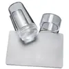 Plantilla de Sello de Silicona para Manicura Flor de Transferencia Placa de Acero Uña Francesa Joyería Sellador Transparente con Pegamento Pintado Herramienta de Manicura