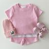 Estilo coreano ins Bebê e criança estilo ocidental Macaron terno de manga curta infantil unissex casual verão terno de duas peças