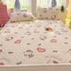 Protetor de cama de veludo de leite de desenho animado, colcha acolchoada para quarto de inverno, espessado e quente, colchão fino estilo tatami, conjunto de três peças