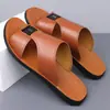 Verano 2026 Moda Nueva para Hombre Tendencia Europea Piel Genuina Correa Única Sandalias Antideslizantes Venta Caliente Transfronterizo Talla Grande