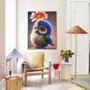 Kit de pintura de diamantes 5D con temática de animales de dibujos animados, una decoración de arte DIY para el hogar, completo con herramientas y un juego de pintura de diamantes de punto de cruz