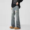 Ropa para Hombre Fengshe / Jeans para Hombre, Pantalones Rectos Estilo Americano, Marca de Moda, Ligeramente Acampanados, Moda Urbana, Pantalones Casuales Versátiles