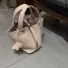 Bolso de Mano de Cuero Genuino, Bolso para Mujer de Piel de Vaca de Primera Capa, Bolso Casual para Madre e Hija, Bolso de Piel de Vaca con Patrón de Lichi, Moda y Sencillo, Envío Directo de Una Pieza