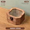 Caixa de Armazenamento de Vidro Flor Begônia Nove Grades Decoração Mesa de Maquiagem Retrô Organizador de Mesa Diversos Caixa de Madeira com Tampa