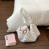 Bolso de lona con estampado floral de lunares estilo coreano modelo nuevo 2026 bolso tote de gran capacidad bolso de hombro estilo casual