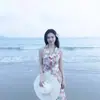 Vestido Longo de Verão Feminino com Gola V Floral e Alças, Estilo Retro Francês Hong Kong, Design de Nicho e Saia em Linha A com Ajuste na Cintura