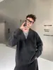 Tricô Falso Duas Peças Gola V Masculino Gola Henry Estilo Old Money Estilo Luxo Leve Outono Inverno Negócios Exportação Atacado Transfronteiriço
