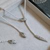 Plata de Ley S925 3mm Blanco Cálido Perla Baby Shijia Serpiente Espiritual Este Año Collar Largo Año Nuevo Cadena de Lana de Alta Gama