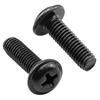 Tornillo de máquina de cabeza redonda cruzada PWM negro con junta, tornillo de máquina de cabeza plana con mesón M2.5/M3/M4/M5/M6