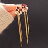 @Processando Item Brincos de Franja com Flor Vermelha Coreana Gota de Óleo Pérola Brincos de Nicho para Mulheres Brincos de Luxo Leve de Alta Qualidade