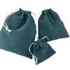 Bolsa de almacenamiento de pana de color liso con cierre de cordón, un juego portátil de tres piezas de gran capacidad y una bolsa de almacenamiento simple