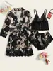 Lingerie Sexy Europeia e Americana Popular Rendas Sexy Suspensórios Shorts de Renda Roupa de Casa Feminina Conjunto de Três Peças Atacado da Fonte