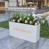 Caixas de Flores de Aço Inoxidável, Vasos de Flores para Escritórios de Vendas, Suportes de Flores de Ferro para Exterior, Canteiros de Flores para Ruas Comerciais, Calhas de Flores Acabadas