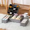 Caja de almacenamiento de tela tipo cajón para ropa interior con múltiples compartimentos, plegable y dividida para organizar panties y calcetines
