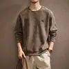 Sudadera de peso pesado de alta gama para hombre, cálida y de textura suave, nuevo estilo americano para otoño e invierno, top casual holgado y versátil