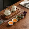 Juego de Té de Cerámica Estilo Chino Tradicional Cinco Hornos Famosos - Regalo de Alta Gama para Maestros, Ancianos, Padres, Eventos Corporativos y Recuerdo Festivo