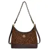 Bolso Retro de Pequeña Fragancia Estampado de Leopardo para Mujer 2025 Nuevo Bolso de Cadena para la Axila Bolso de Mano Hombro Cruzado